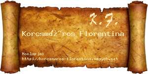Korcsmáros Florentina névjegykártya